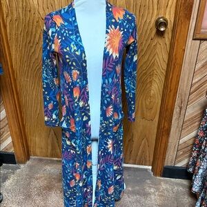LuLaRoe Floral Long Cardigan XS